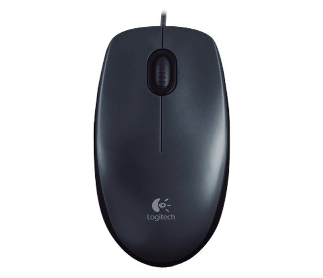 Мышь Logitech M100 Gray (темно-серый, USB, оптика, 1000 dpi, 3 кл., 1.8 м, симметричный дизайн) [ 910-005003 ]