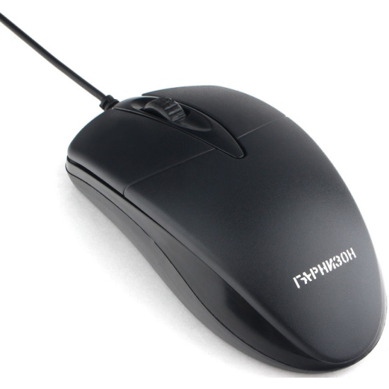 Мышь Гарнизон GM-220XL (черный, USB, оптика, 1000 dpi, 3 кл., 2.0 м, симметричный дизайн)