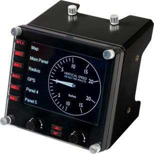 Многофункциональная панель Logitech G Flight Simulator Instrumental Panel (черный, USB, отображение одного из 15 приборов на ЖК-экране) [ 945-000008 ]