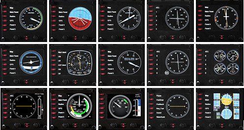 Многофункциональная панель Logitech G Flight Simulator Instrumental Panel (черный, USB, отображение одного из 15 приборов на ЖК-экране) [ 945-000008 ]