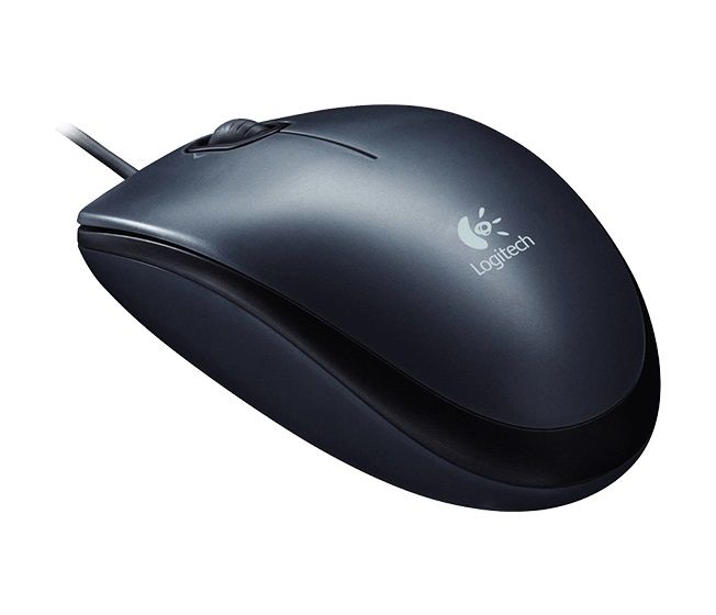 Мышь Logitech M100 Gray (темно-серый, USB, оптика, 1000 dpi, 3 кл., 1.8 м, симметричный дизайн) [ 910-005003 ]