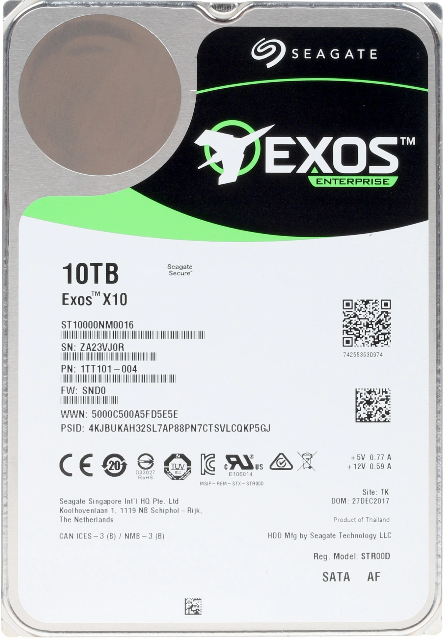 Жесткий диск 3.5" 10TB Seagate Enterprise Capacity 3.5 HDD v6 (ST10000NM0016) (7200об/м, 256MB, SATA600, для ЦОД, AF 512e) OEM