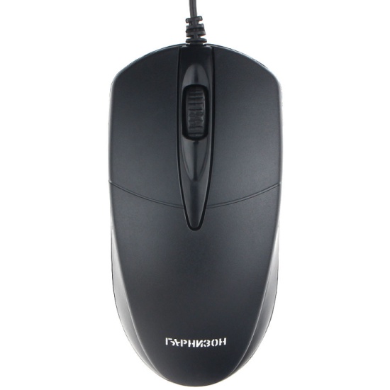Мышь Гарнизон GM-220XL (черный, USB, оптика, 1000 dpi, 3 кл., 2.0 м, симметричный дизайн)