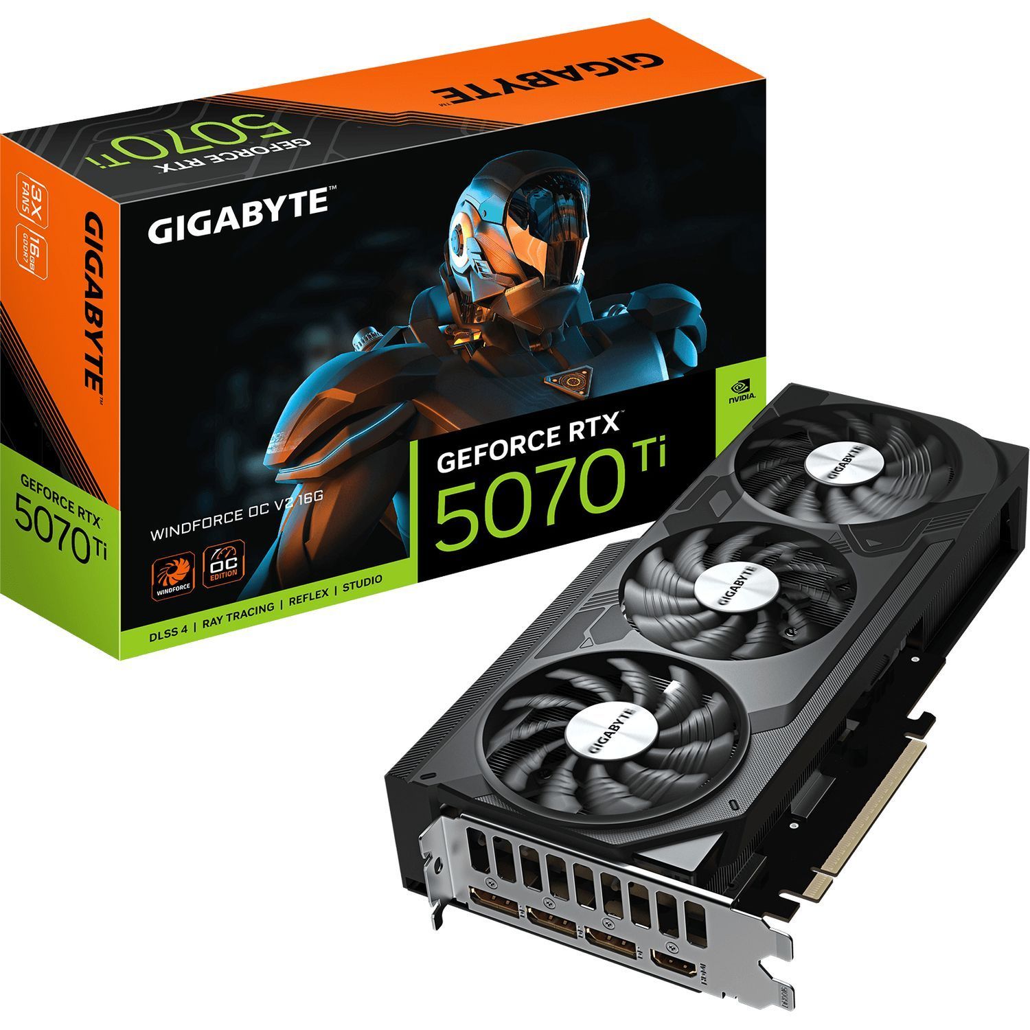 Видеокарта Gigabyte GeForce RTX 5070 Ti WINDFORCE OC V2 16G (GV-N507TWF3OCV2-16GD)