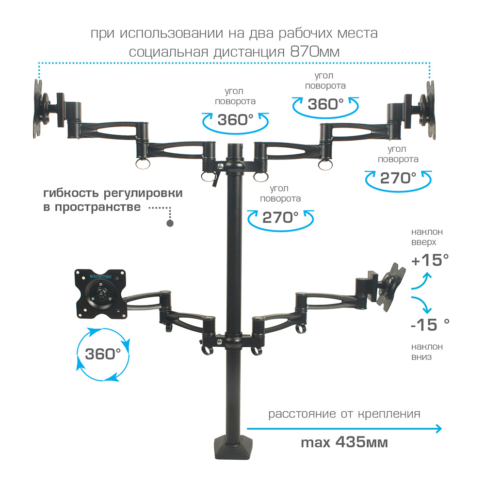 Уцененный товар Крепление Kromax Office-4 (20238)