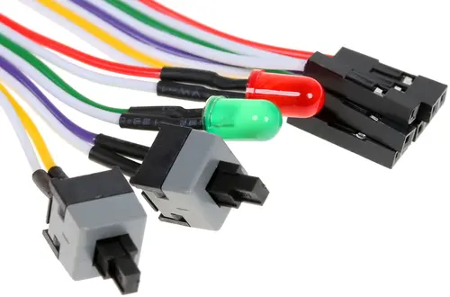 Выносные кнопки включения и перезагрузки ПК Espada EATXpower2key (для материнских плат ATX, кнопка включения/выключения, перезагрузки и индикаторы акт